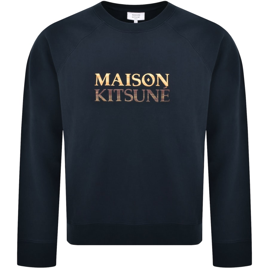 Maison Kitsune Gradient Sweatshirt Navy Mainline Menswear Denmark